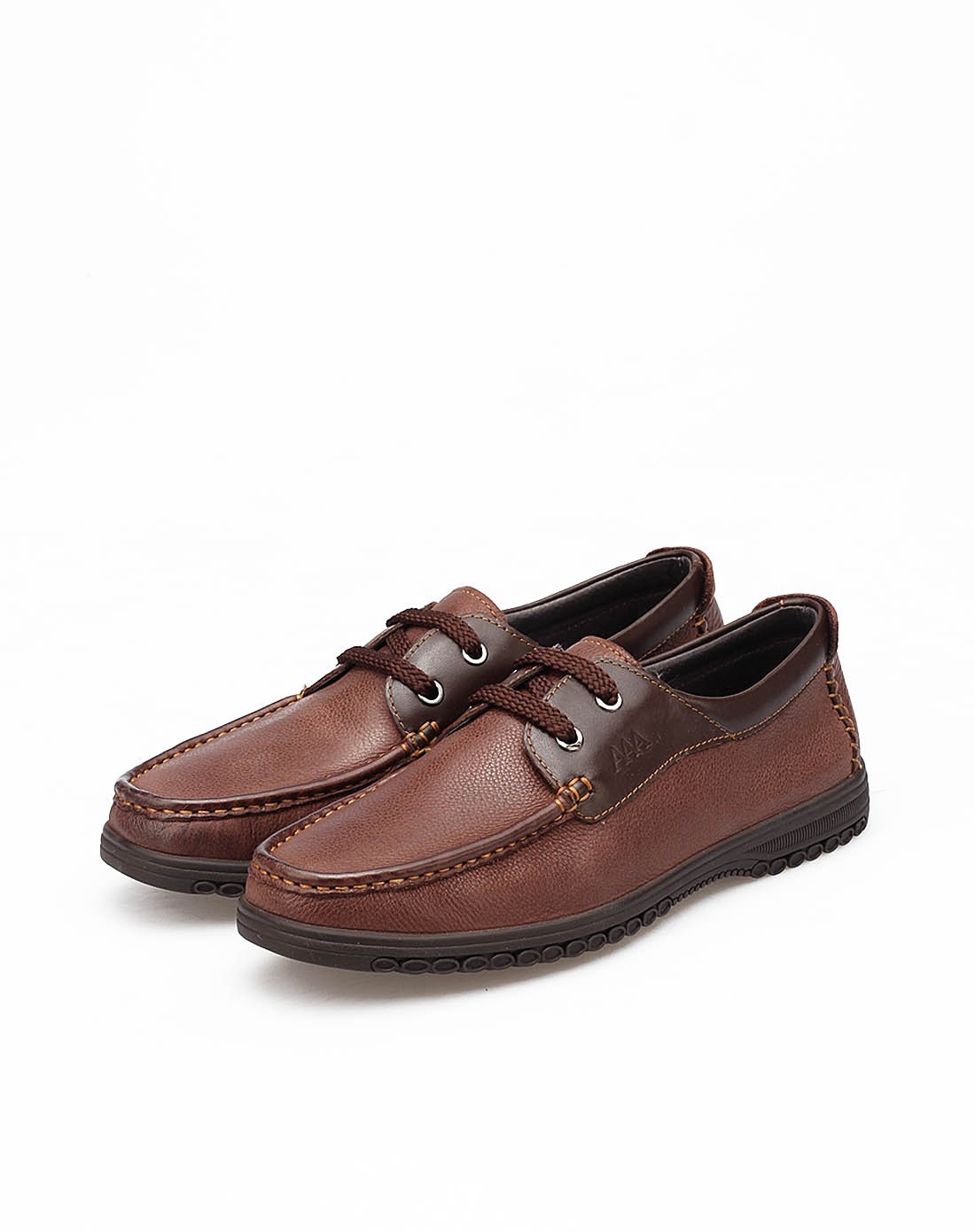 棕色磨砂牛皮系带男士休闲皮鞋