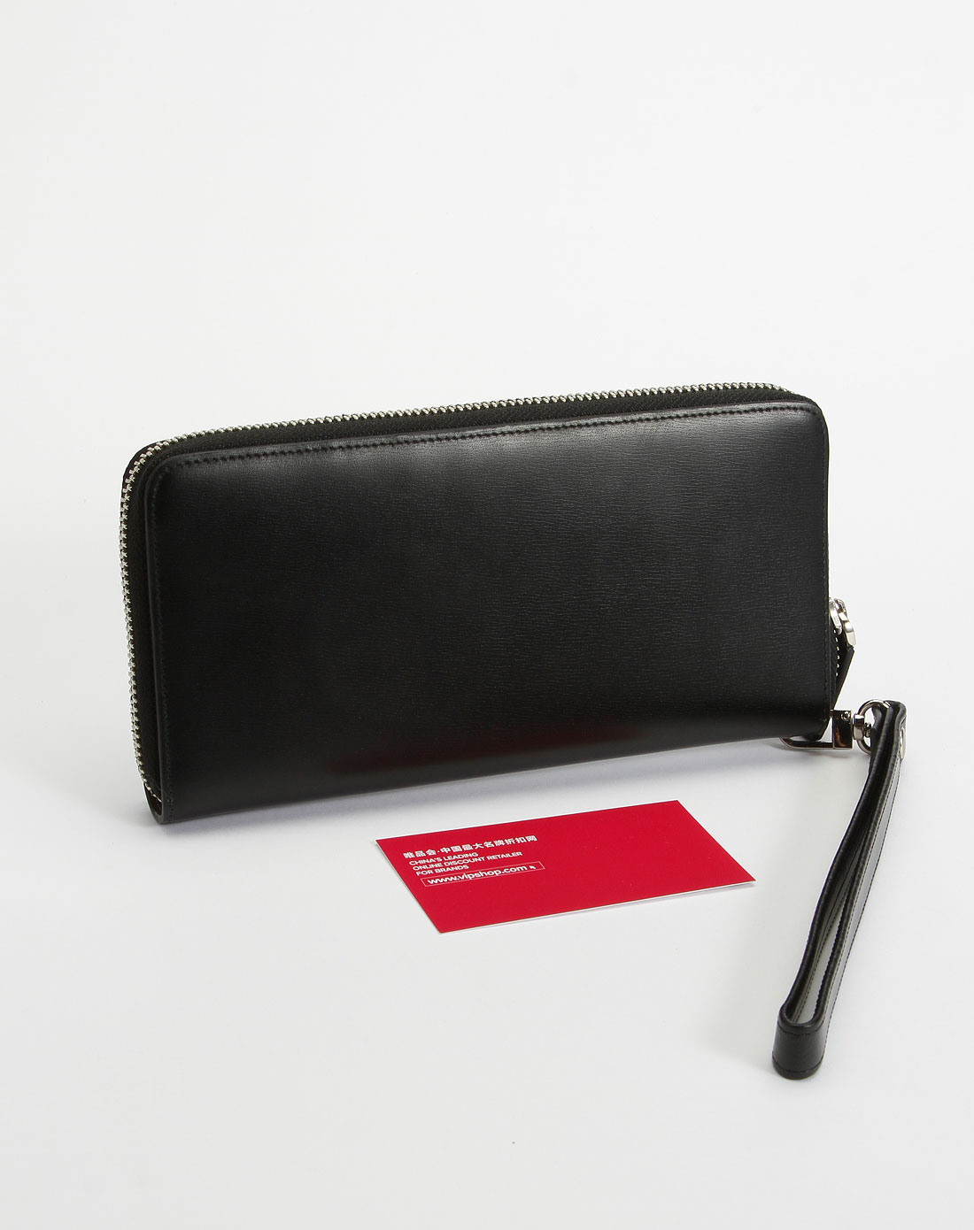 宾度j.benato男包专场-男装黑色时尚拉链手抓钱包