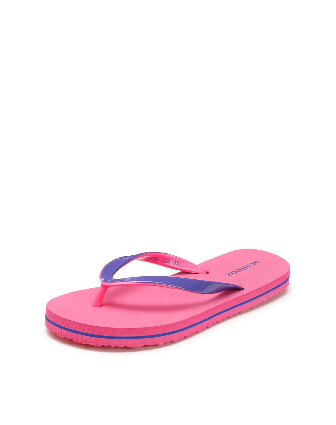 玫红色休闲百搭人字拖鞋