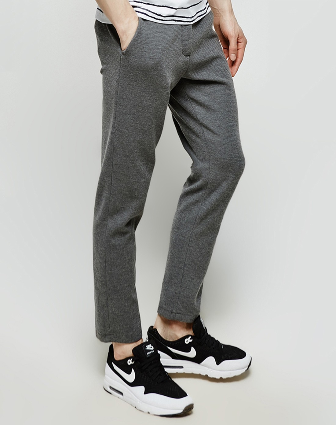 all in 男装移动端专场灰色简约经典长裤kk912121_唯品会