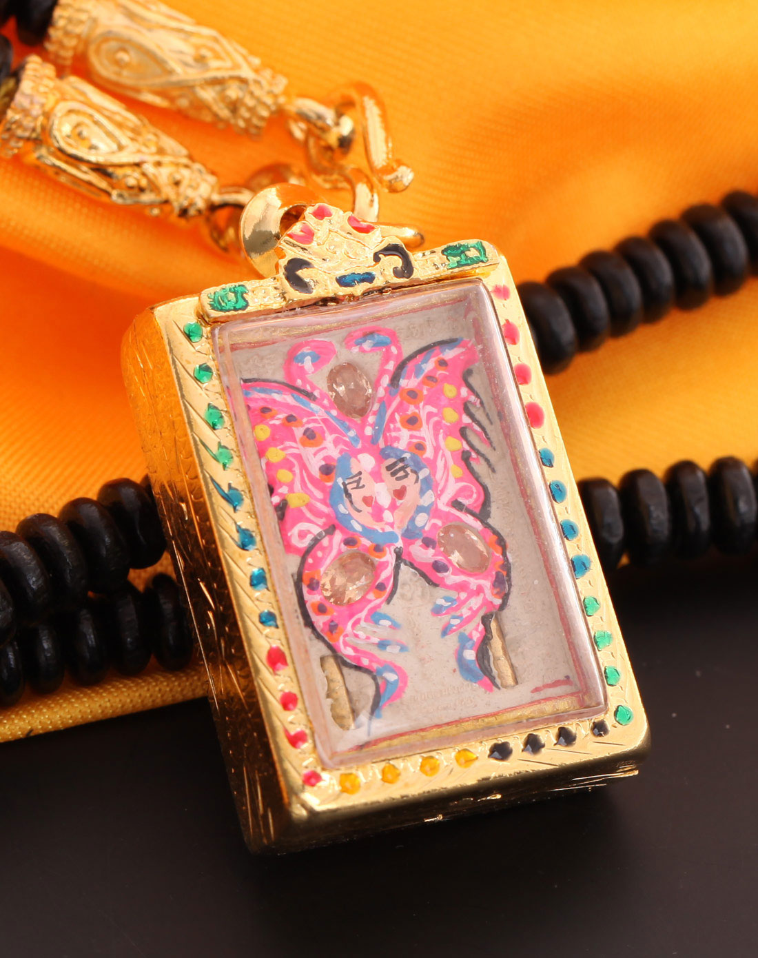 翠润福缘泰国巴吉士纳大师佛牌加持-蝴蝶牌-粉(赠耶壳串珠项链一条)dz