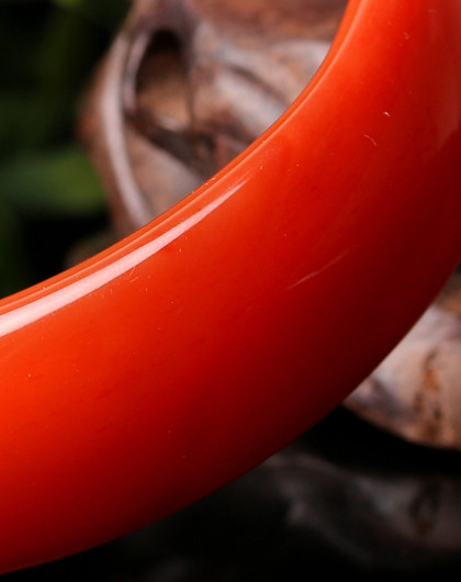 3a级巴西红玛瑙手镯宽壁附证书