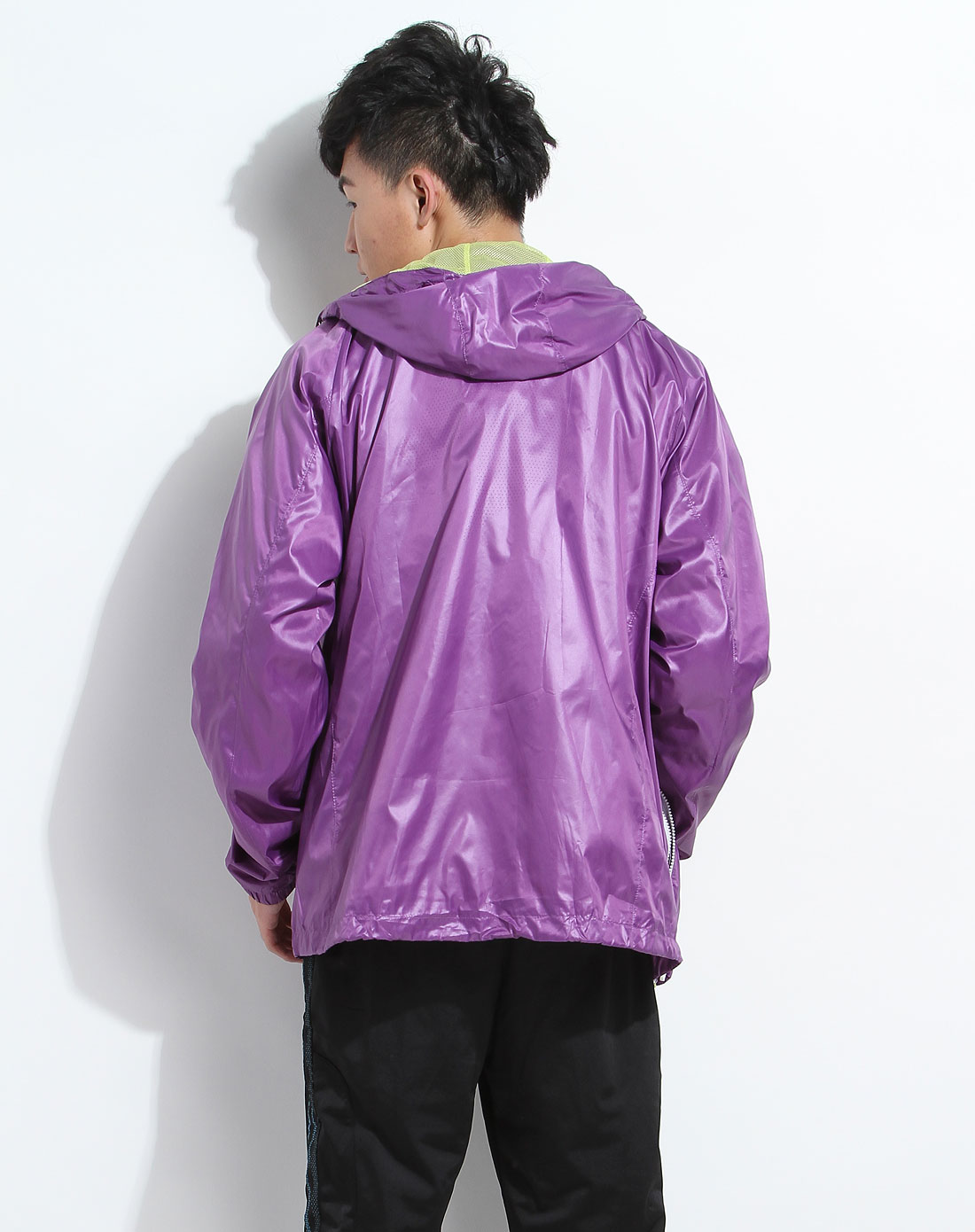 阿迪达斯adidas男装专场-紫色连帽长袖休闲外套