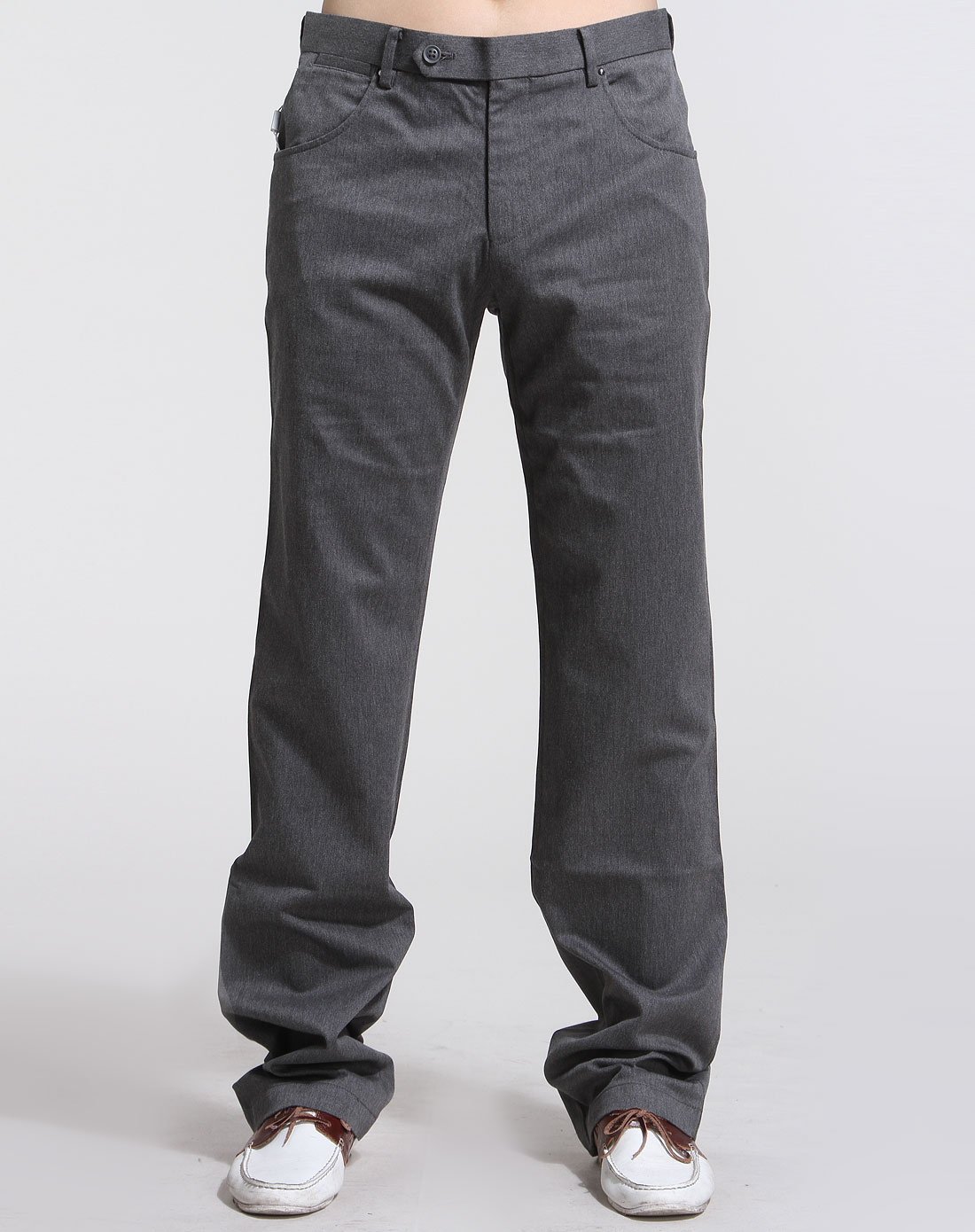 中花灰色时装休闲长裤