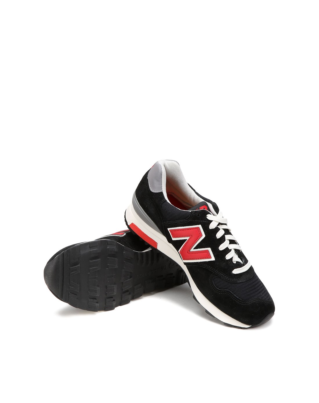 美产nb1400 男款黑配红色运动休闲鞋 透气耐磨