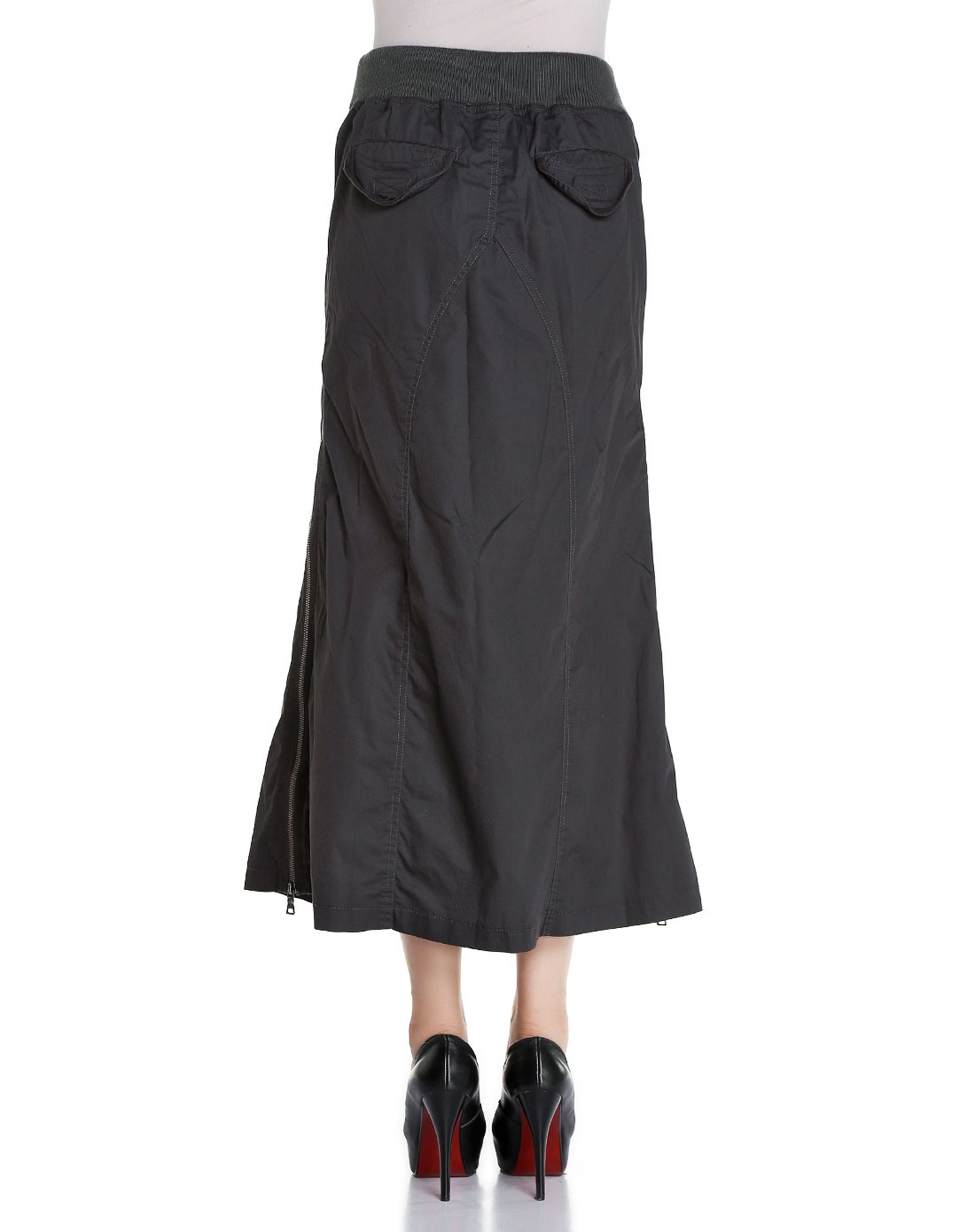 女款深灰色个性大方百搭长裙