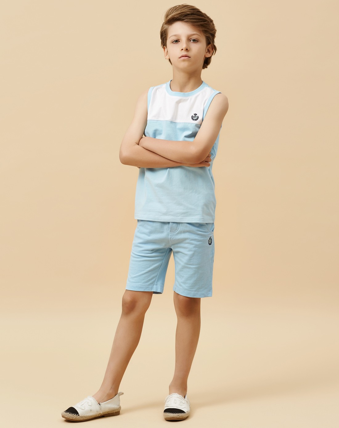 男童浅蓝清爽淡雅背心