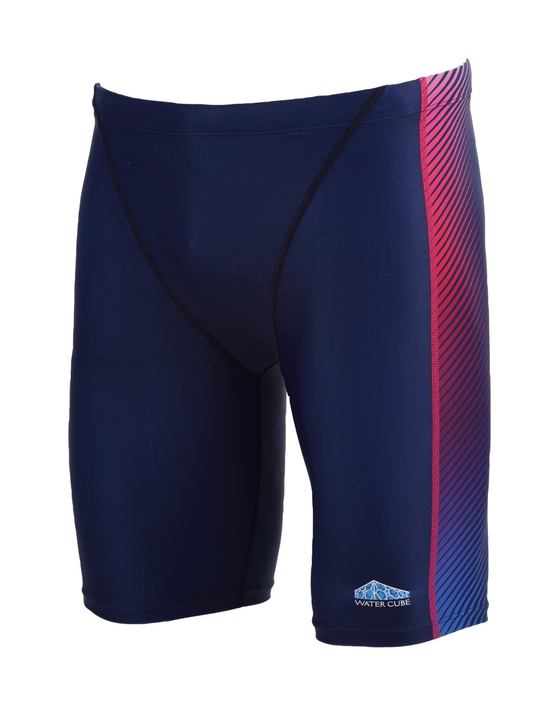 男士深蓝色清新休闲风五分泳裤