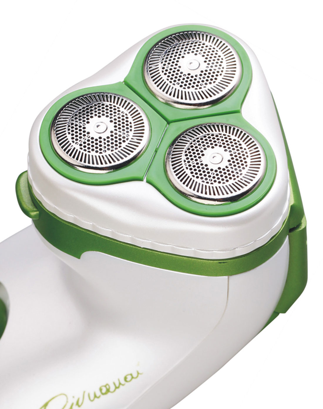 雷瓦riwa美发专场-白/绿色旋转三刀头剃须刀