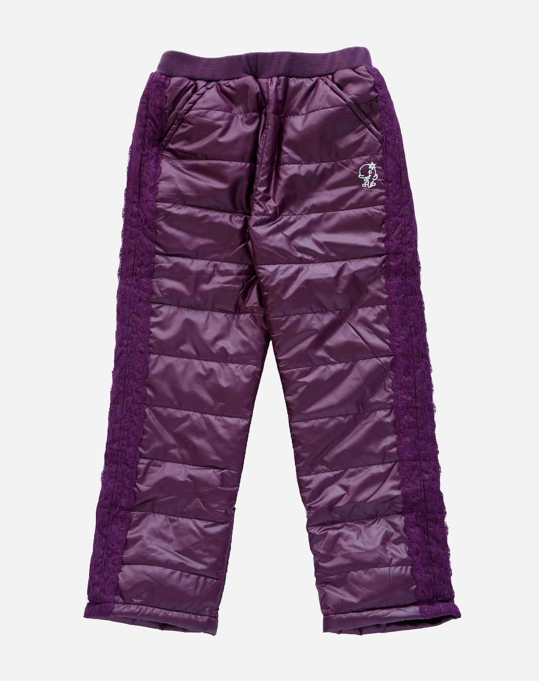 女童葡萄紫防水小脚棉裤