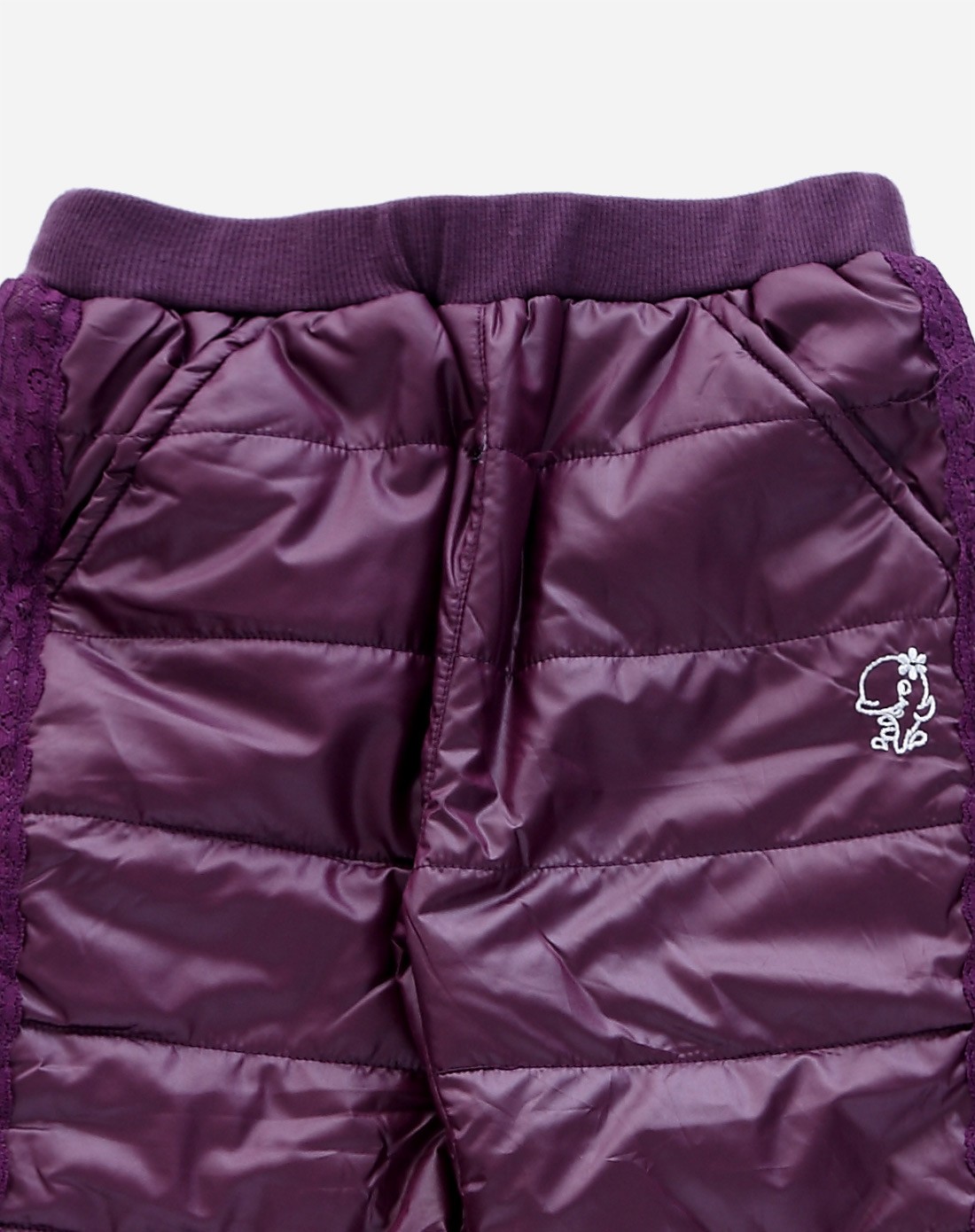 女童葡萄紫防水小脚棉裤