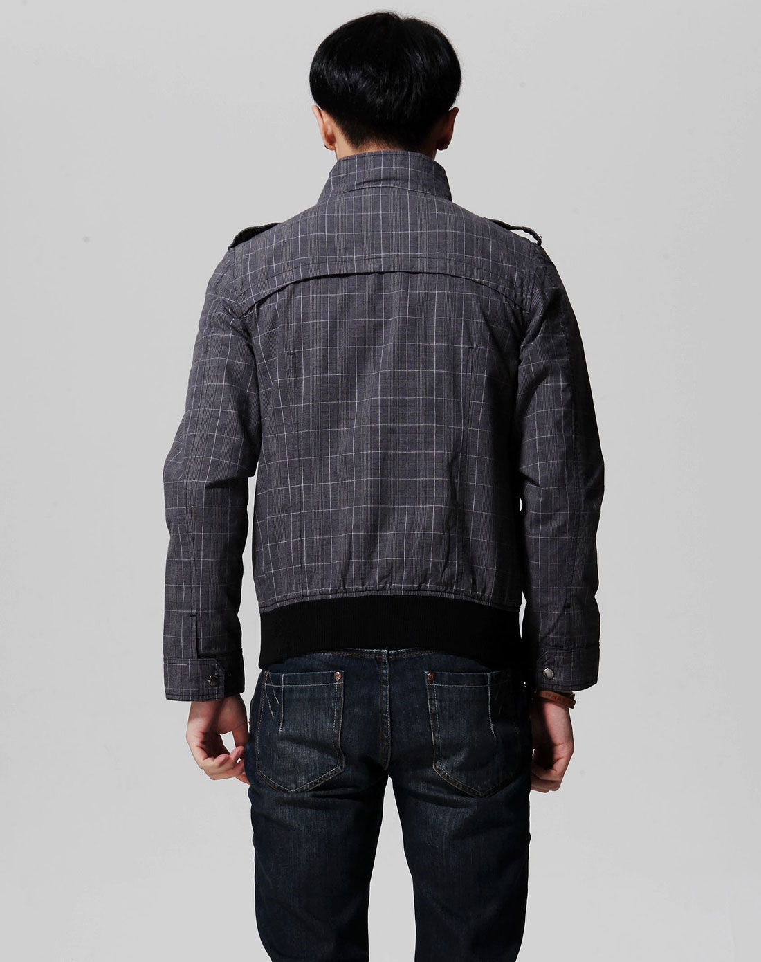 烟灰色个性休闲长袖外套