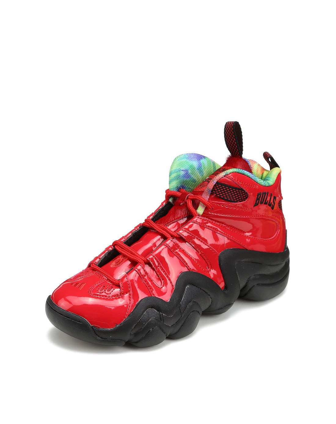 抓地缓震 男款红配黑色篮球鞋 公牛队图案