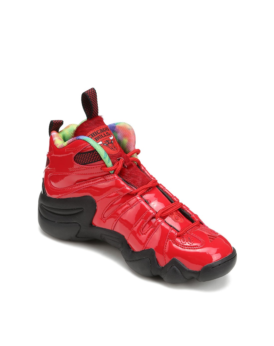 抓地缓震 男款红配黑色篮球鞋 公牛队图案