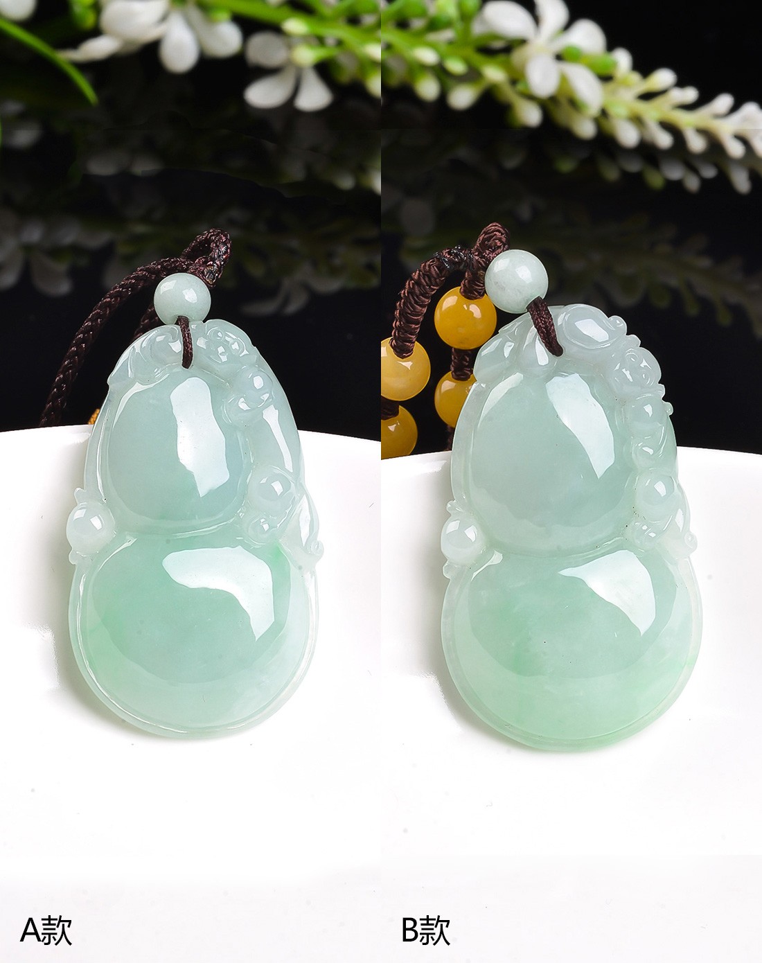 天然精雕满绿带翠福禄寿翡翠吊坠(国家权威鉴定)