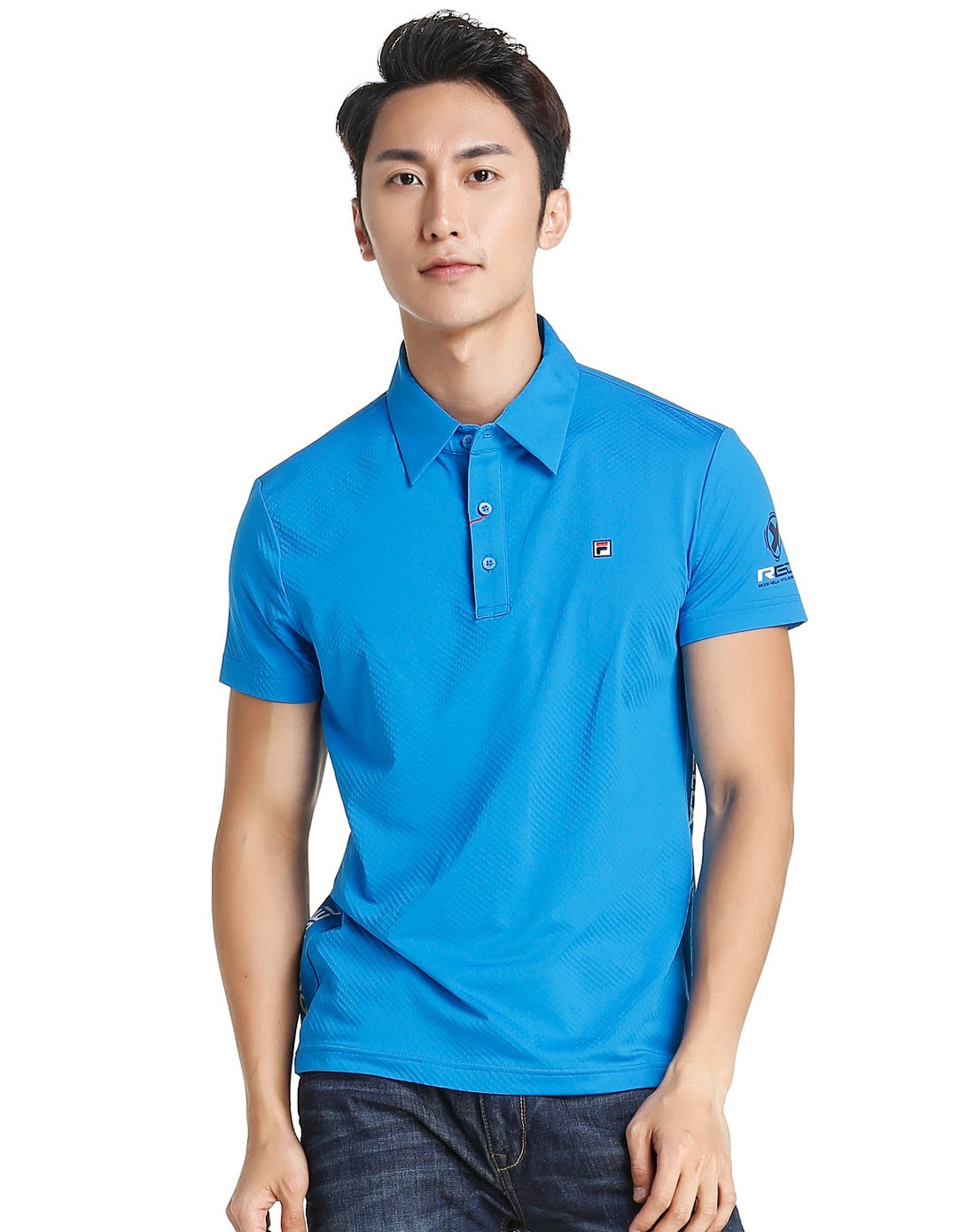 速干时尚 男款宝石蓝色polo衫 简约短袖