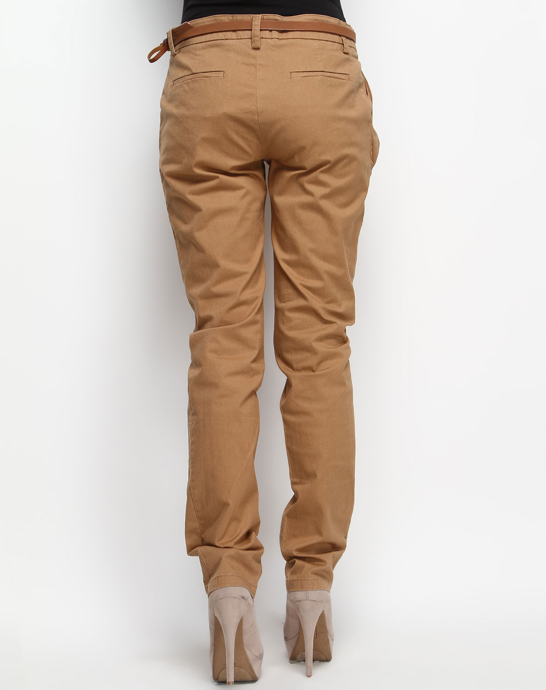 驼色简约休闲长裤