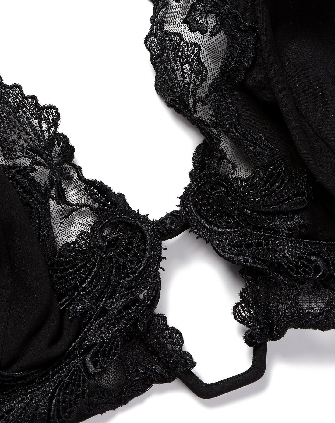 la perla意大利顶级奢品内衣专场laperla手工蕾丝黑色性感挂脖3/4薄杯