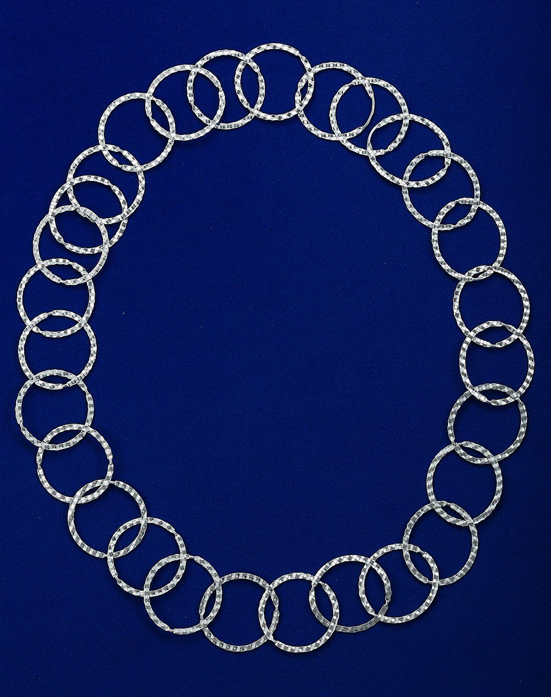 意大利唯美劲闪环环相扣925纯银多变项链