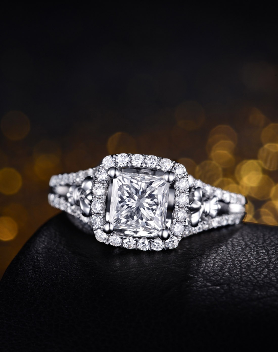 特惠公主方共1.4克拉钻石女戒