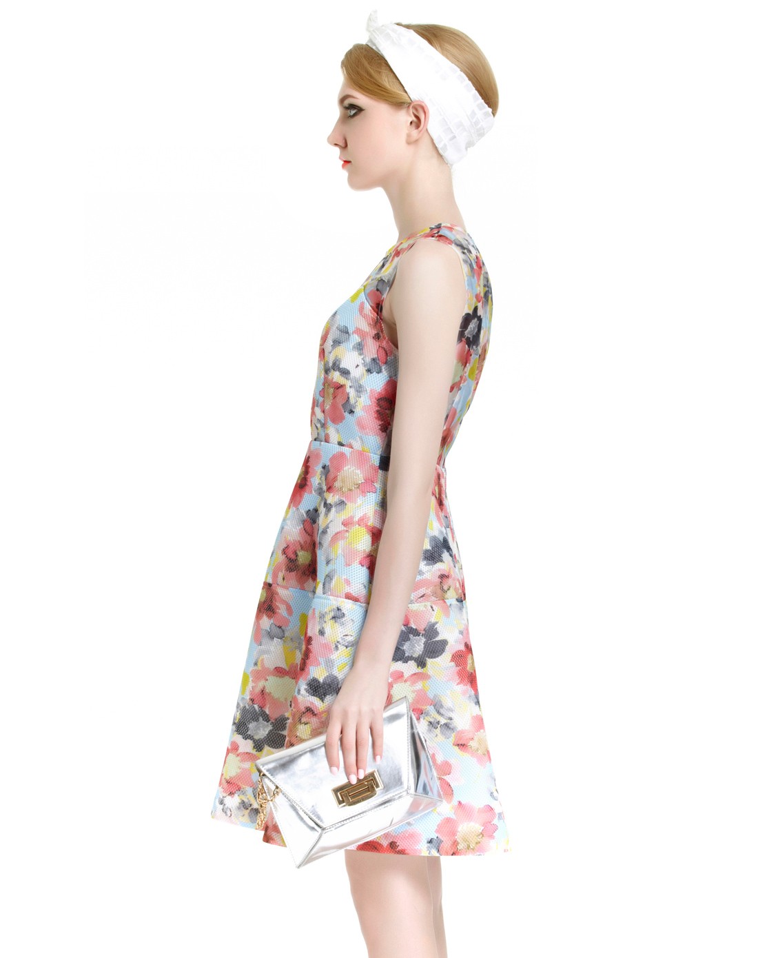 清新甜美欧根纱连衣花裙