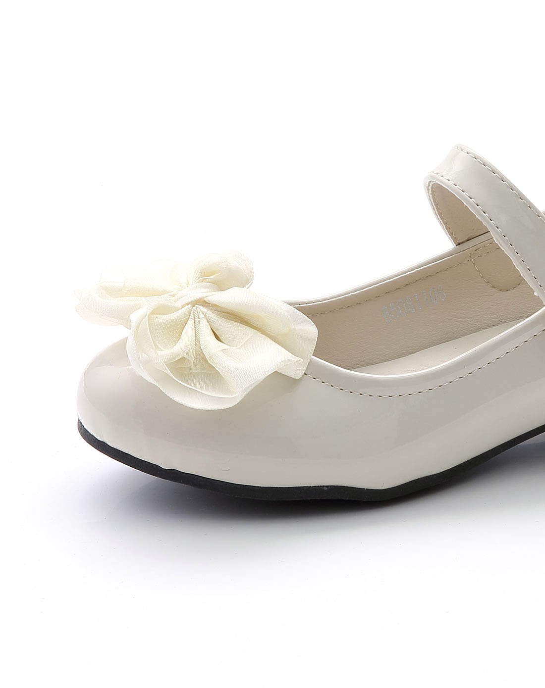 彩色斑马女中大童浅杏蝴蝶结公主鞋(8-14岁)