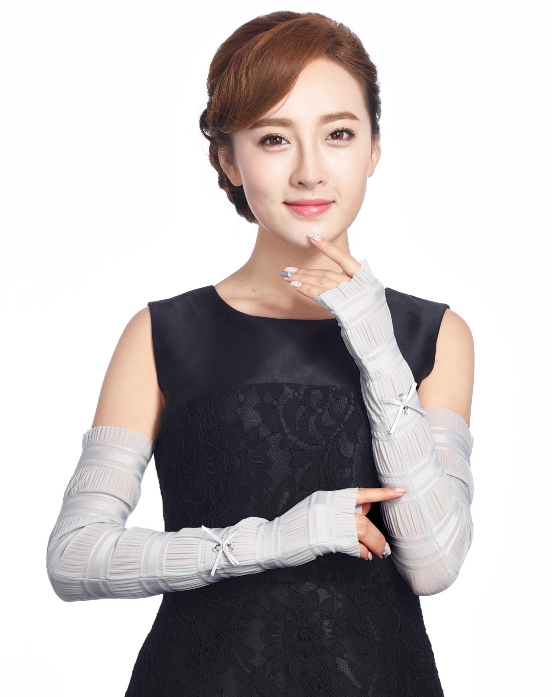 女士春夏复古宫廷风户外防紫外线长手套