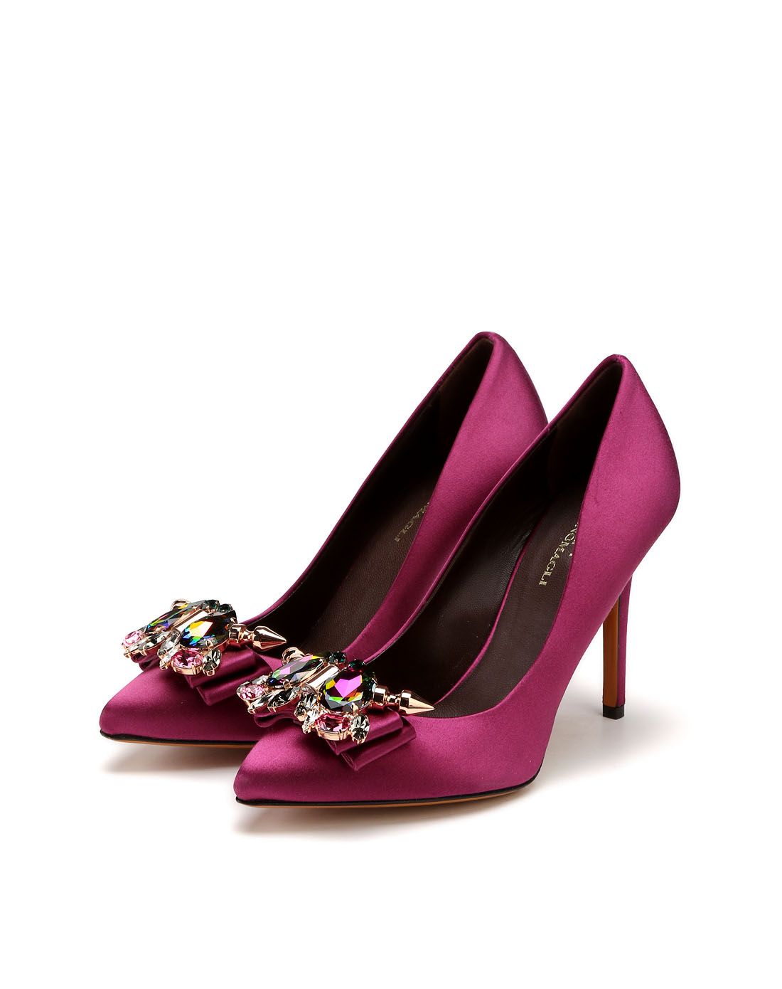 意大利进口玫红色奢华宴会款高跟女鞋