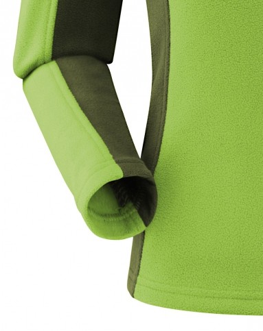 保暖舒适 女款艾绿色半开拉链薄抓绒衣 抗静电