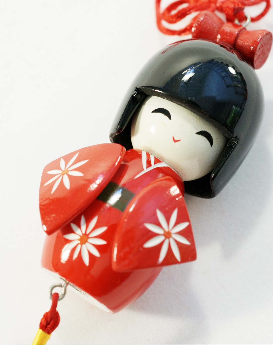 沈君炭仙木质红色和服娃娃挂件sj-gj0017_唯品会