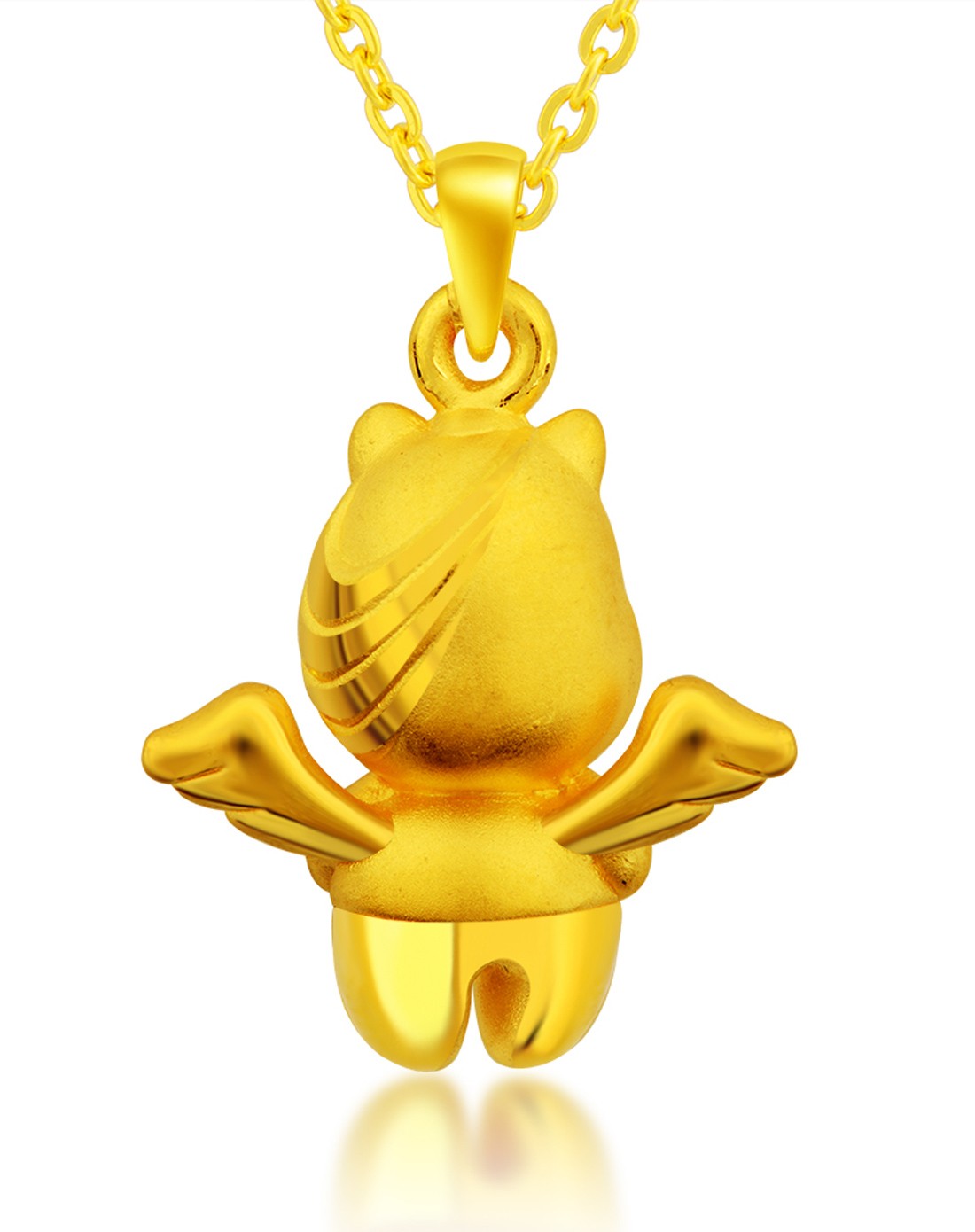 3d硬千足金黄金吊坠生肖马宝魔幻系列天使马(2.13克)