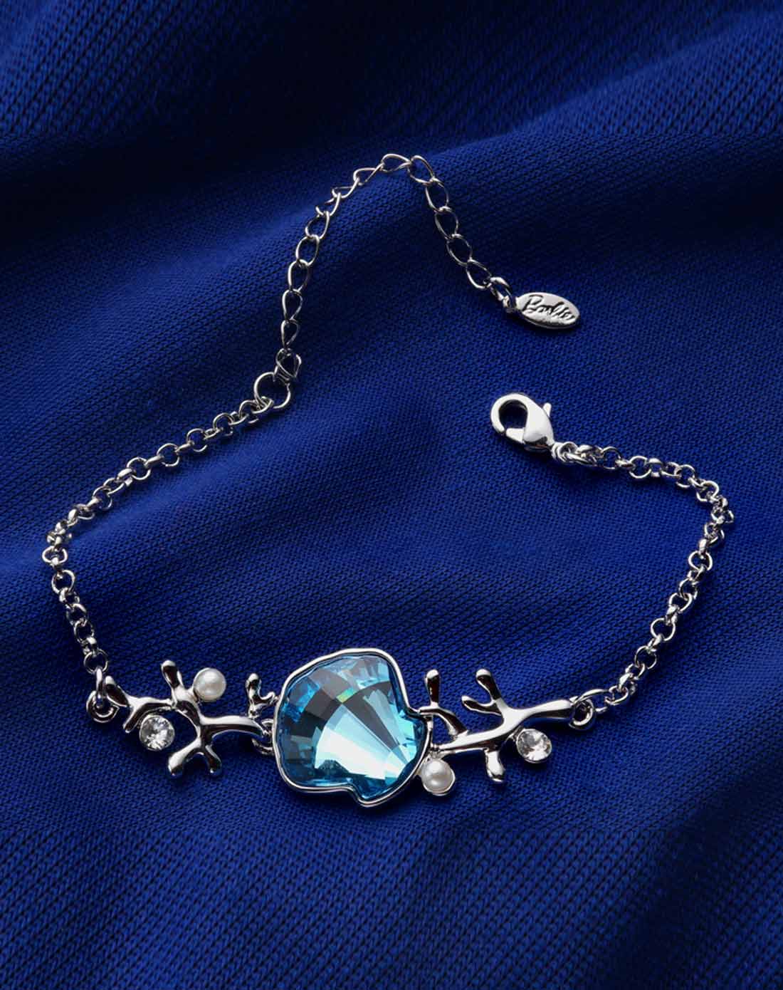 海洋系列 深邃蓝阳光海岸施华洛世奇元素贝壳珍珠手链