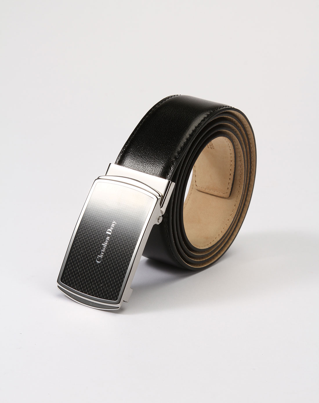 黑色自动扣休闲皮带