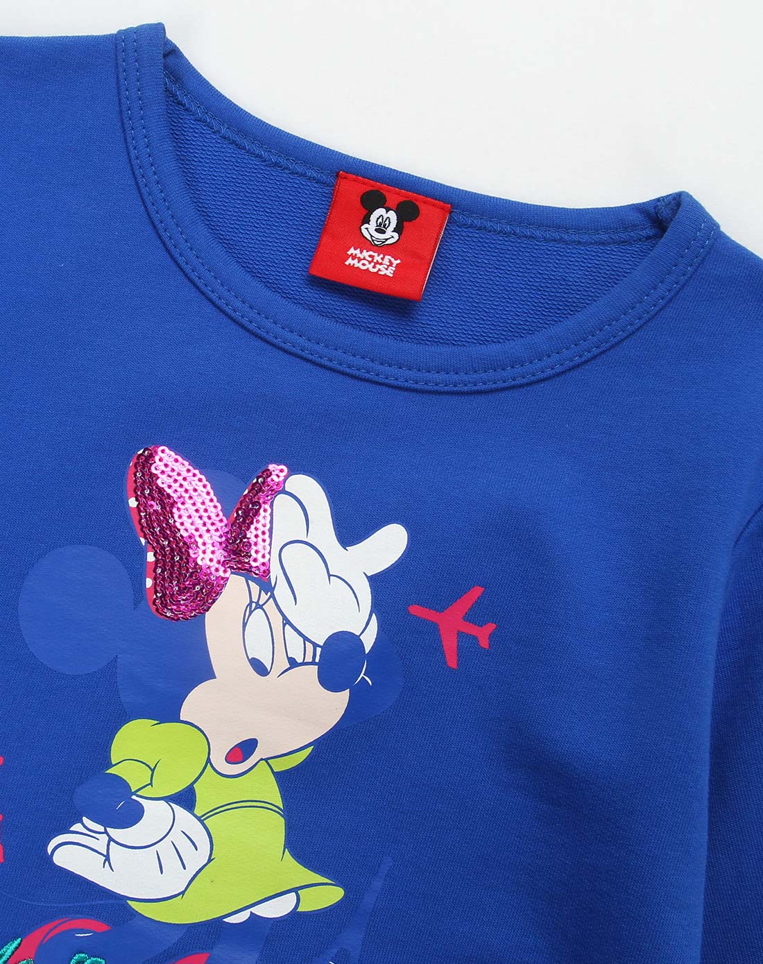 迪士尼disney小童服饰专场米奇米妮-女童蓝紫色卡通休闲t恤x51zt10