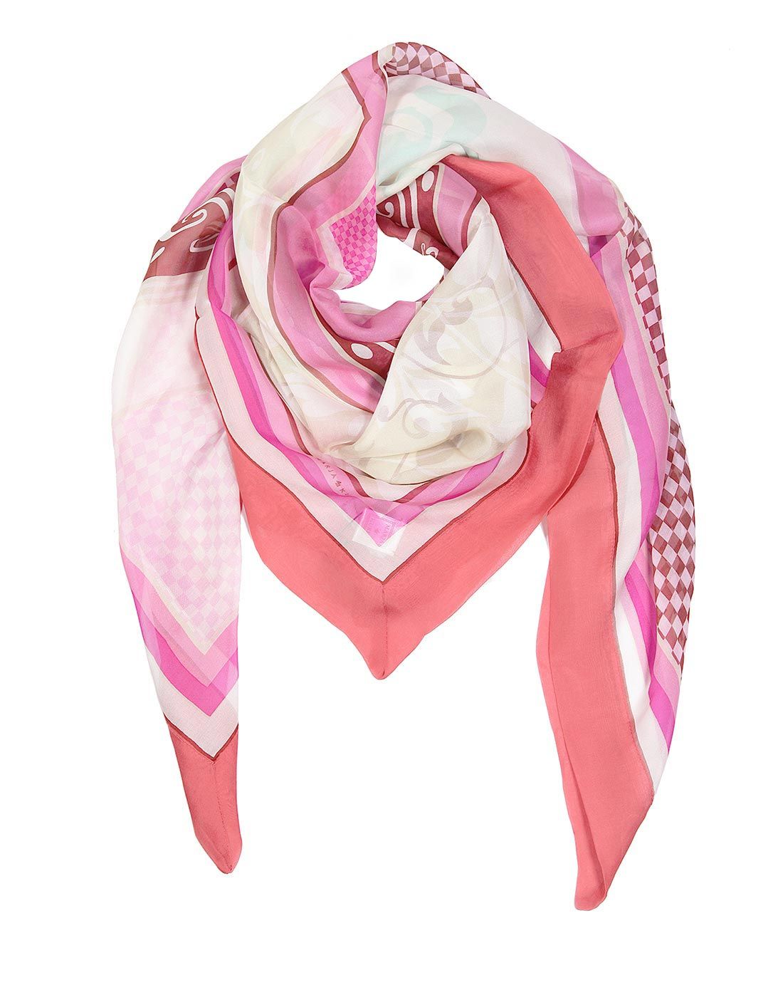 玛丽亚·古琦marja kurki配饰专场双层卷边粉红色大尺寸雪纺丝巾 浪漫