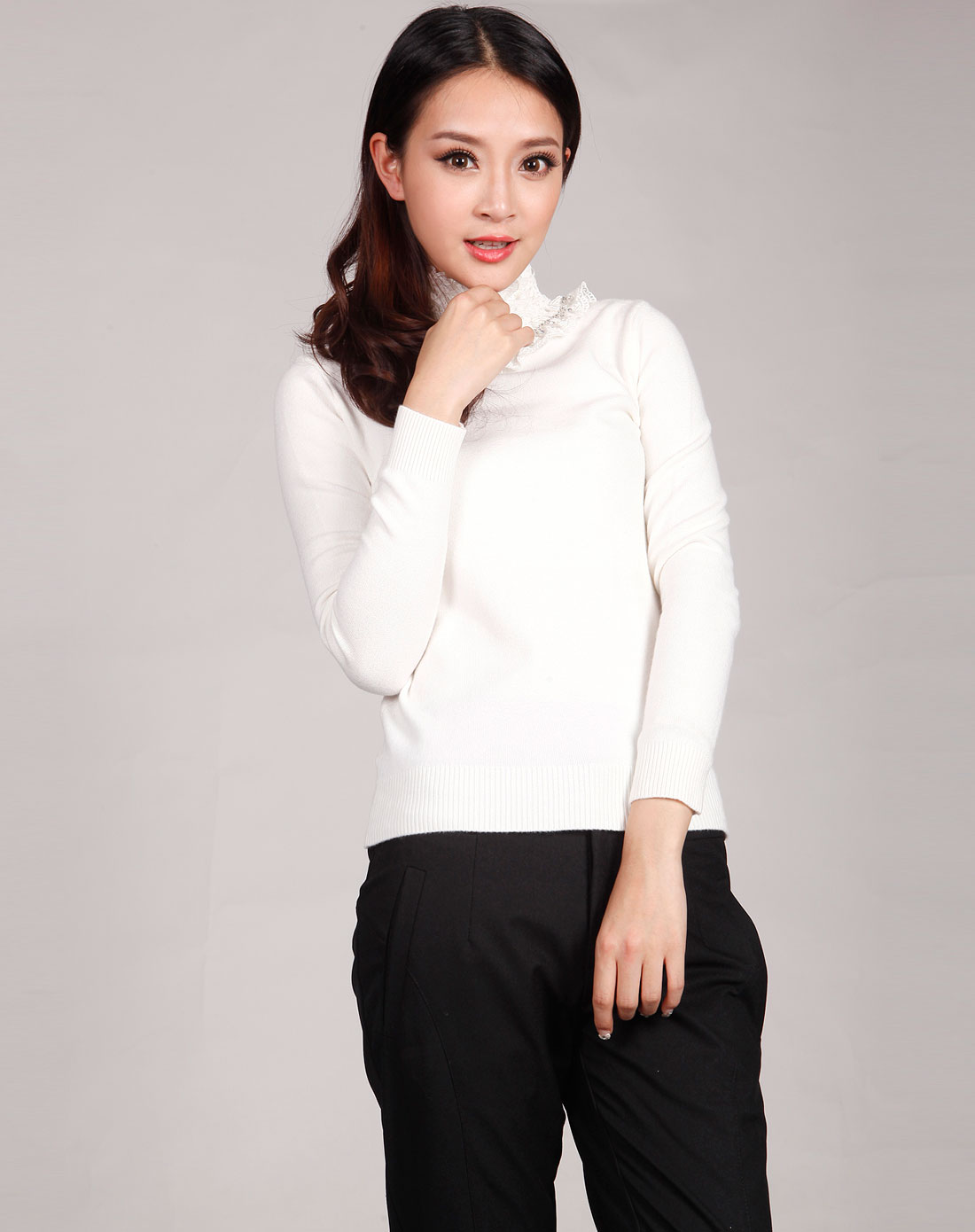 欧力丝olisi女装专场-白色针织衣