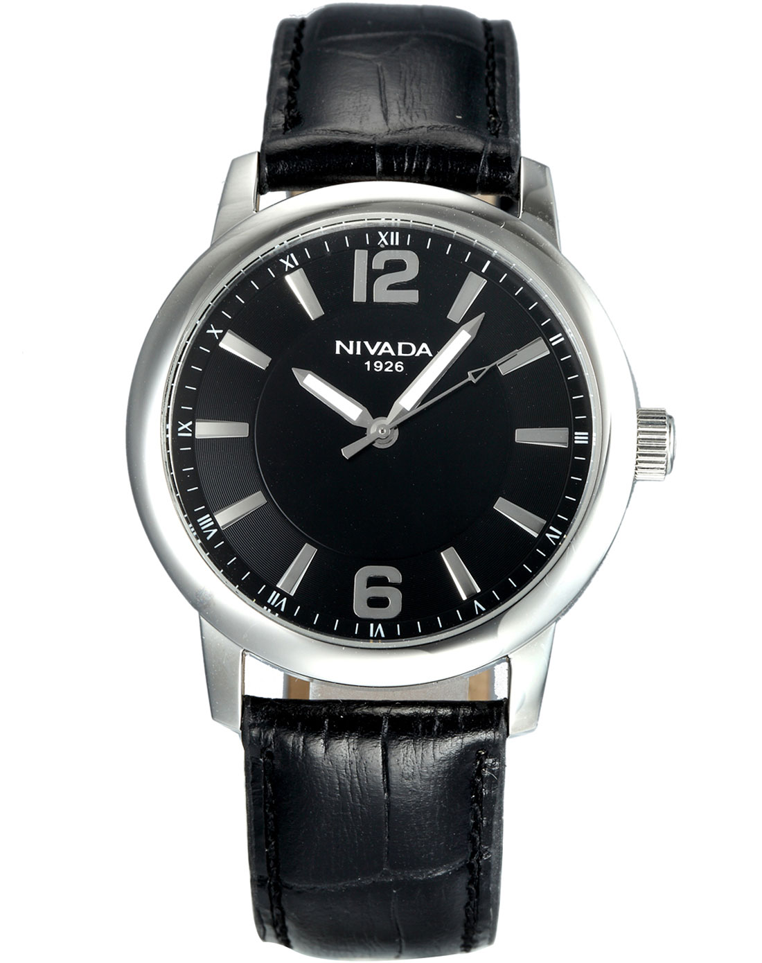 尼维达nivada手表专场-男款黑色炫酷大方时尚皮革石英表