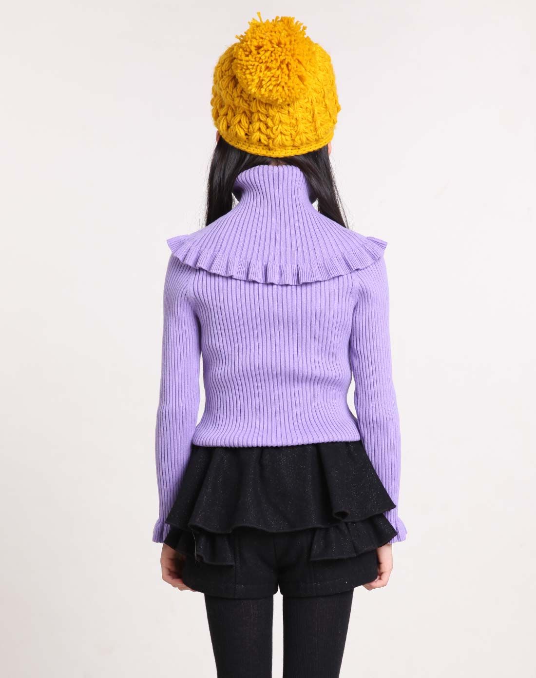 笛莎 女童粉紫毛衣