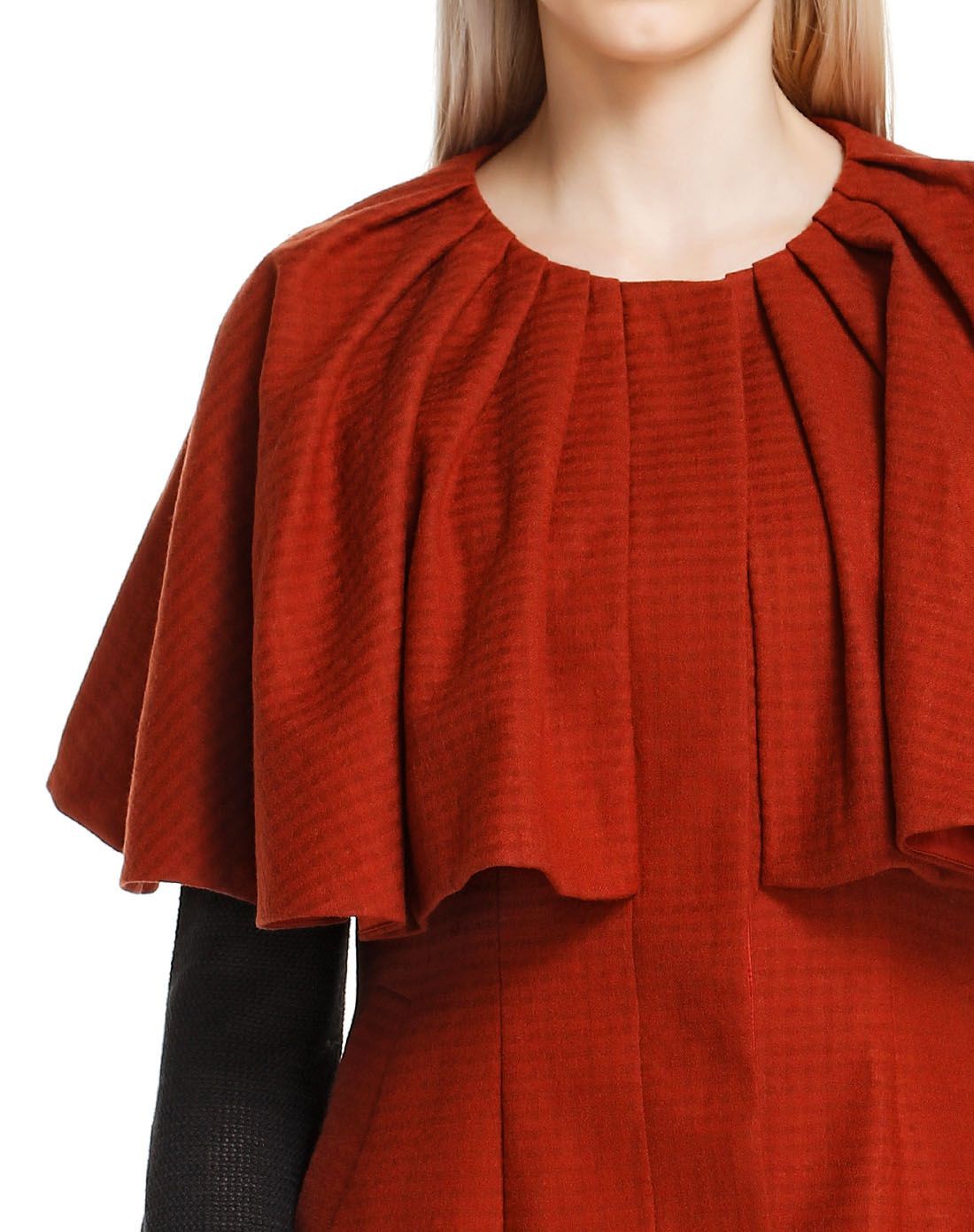 深铁红色名媛气质长款外套