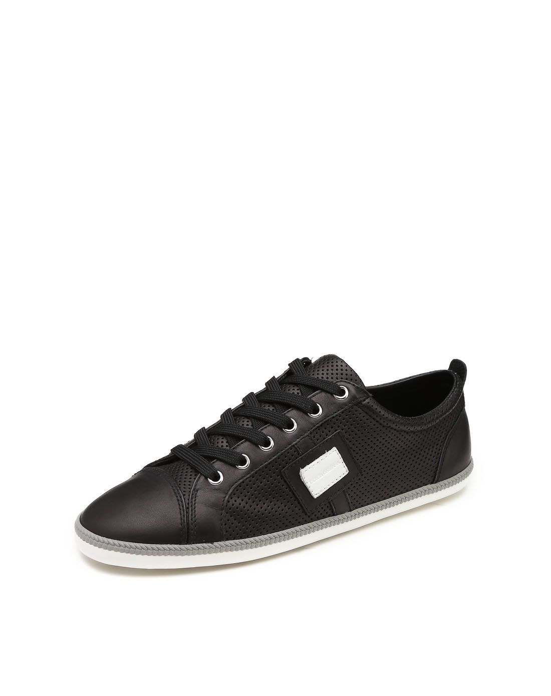 > dolce&gabbana男款黑色冲孔系带休闲鞋