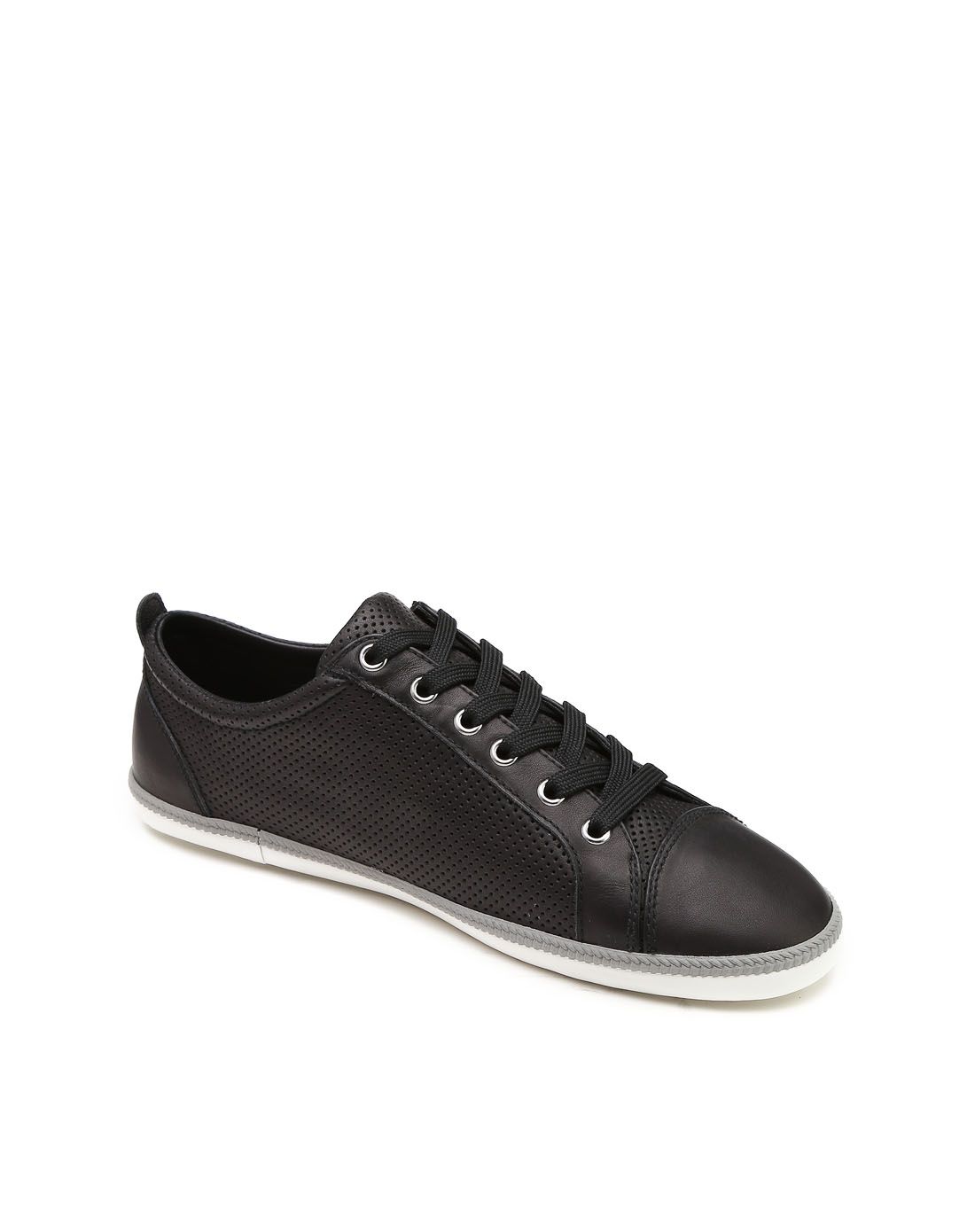 > dolce&gabbana男款黑色冲孔系带休闲鞋