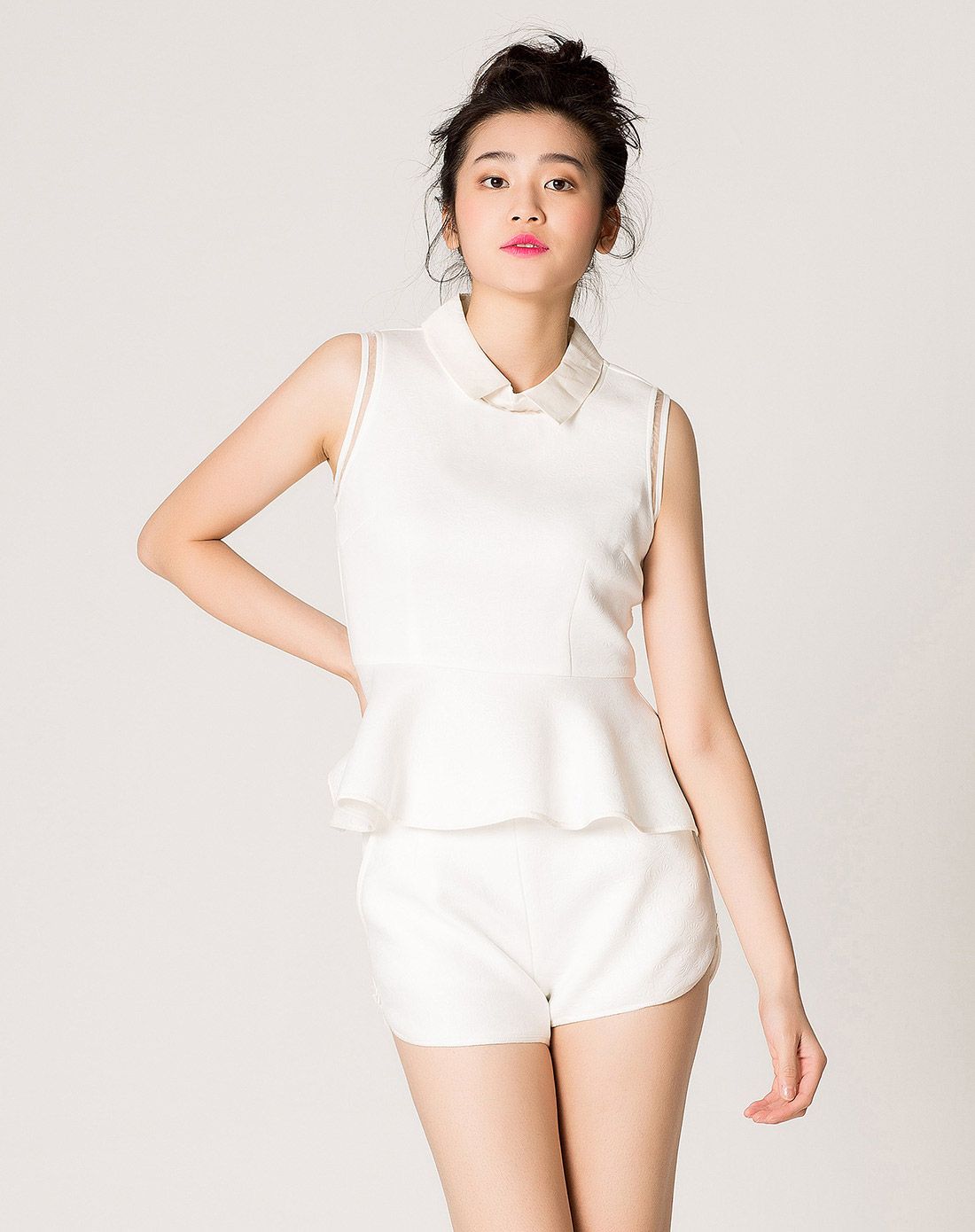 沙发sofa白色女神提花套装上衣 短裤b4wd006482_唯品会