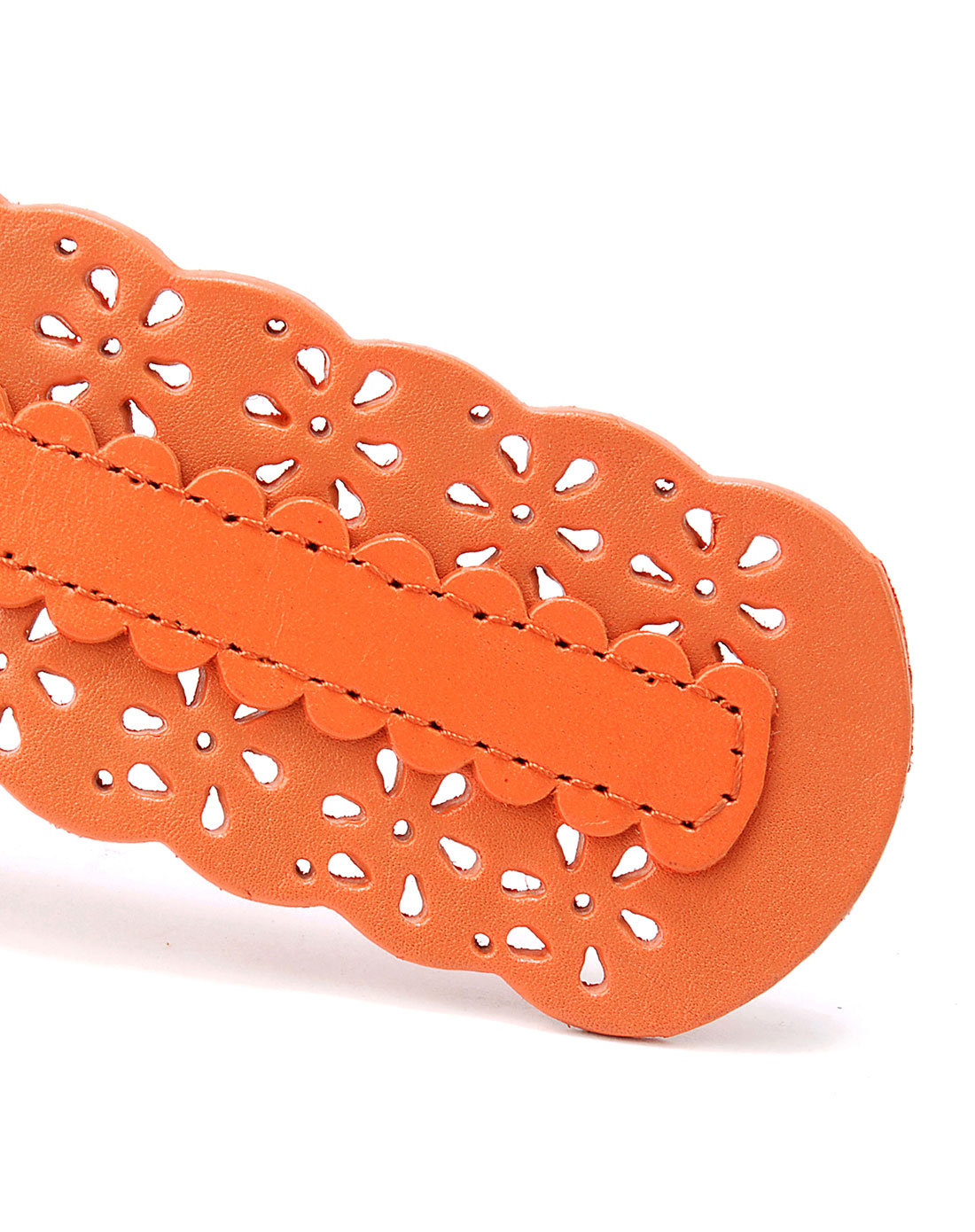 橙色创意雕花腰带