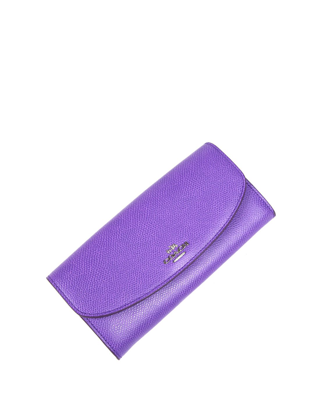 > coach女士纯皮紫色钱包