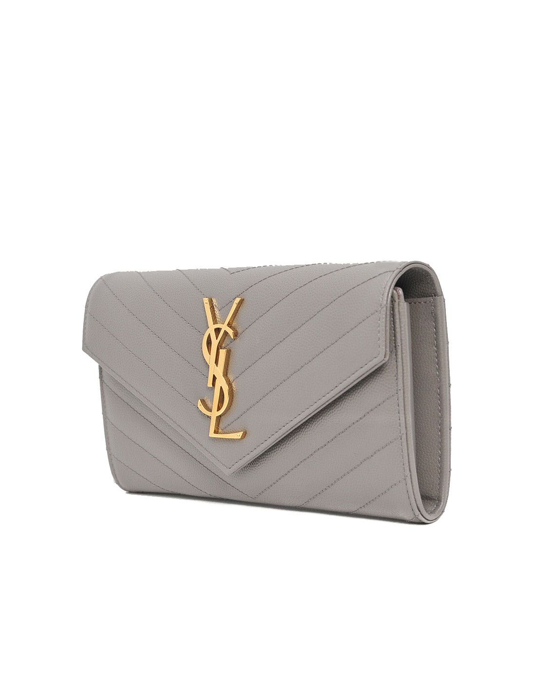 saint laurent包包及配件专场 > ysl 女士浅灰色配金色logo时尚长款