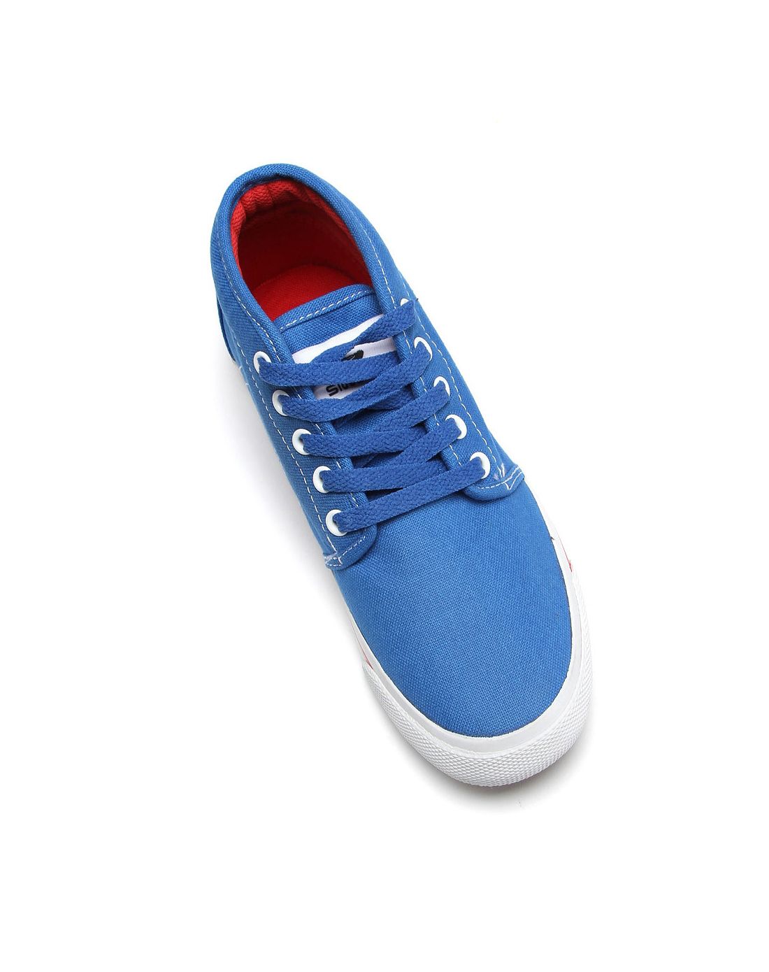 女款宝蓝色舒适中帮系带帆布鞋