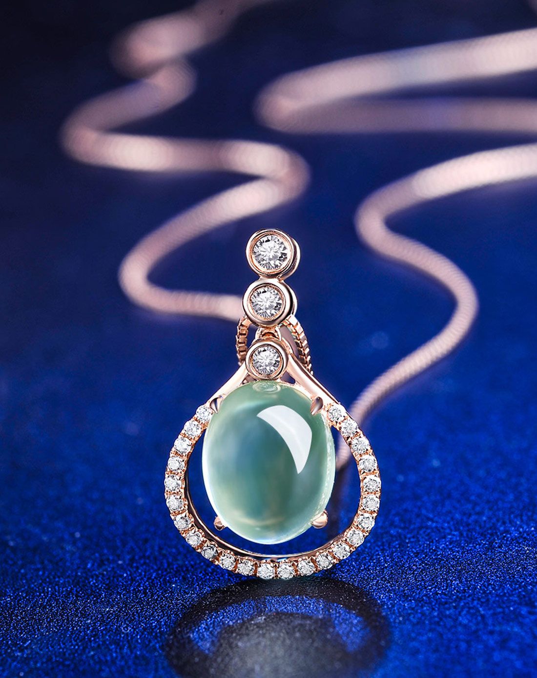 钻宝源珠宝专场18k玫瑰金3克拉葡萄石吊坠(送银链)scp10079_唯品会