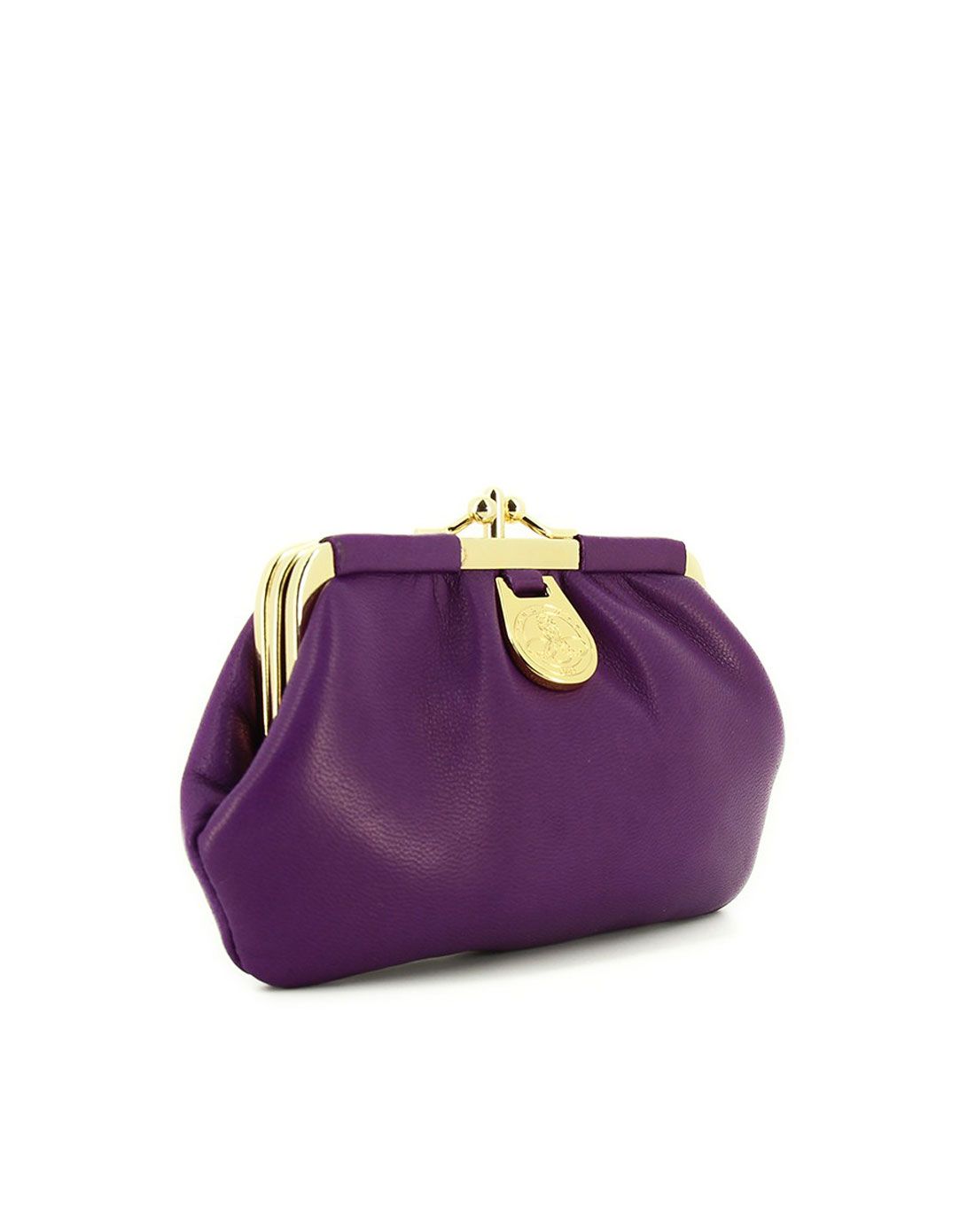 pourchet包包专场 pourchet浅紫色女款复古羊皮零钱包