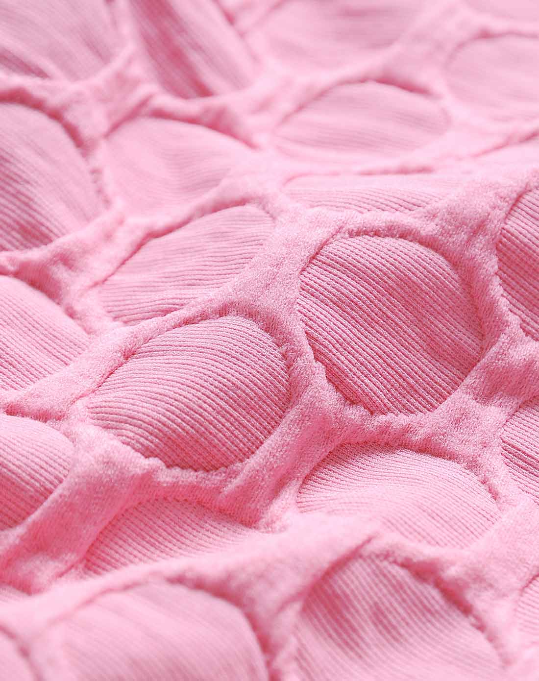 女款桃粉色九分袖连衣裙