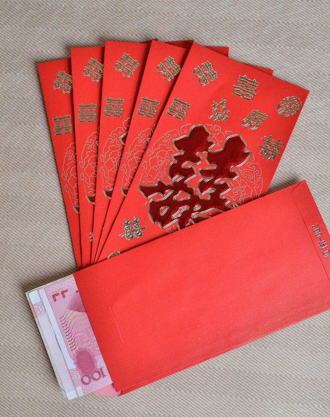 中国红色喜庆香味喜事红包(6只装)